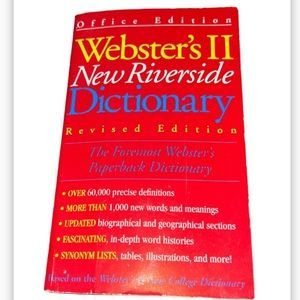 Webster's II (2) New Riverside Dictionary Paperback Book